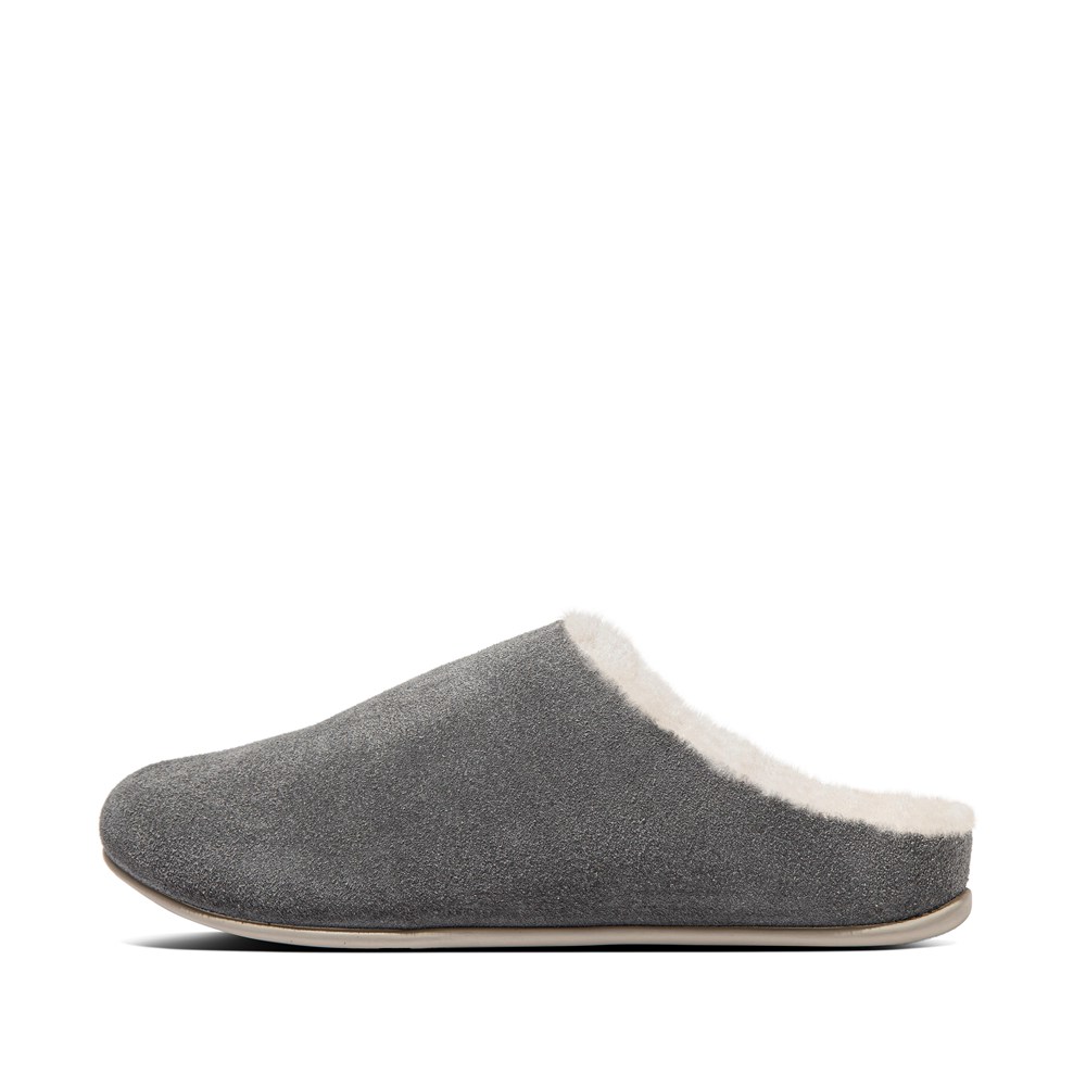 Fitflop Womens Slippers Grey - Chrissie Shearling - NH4830127